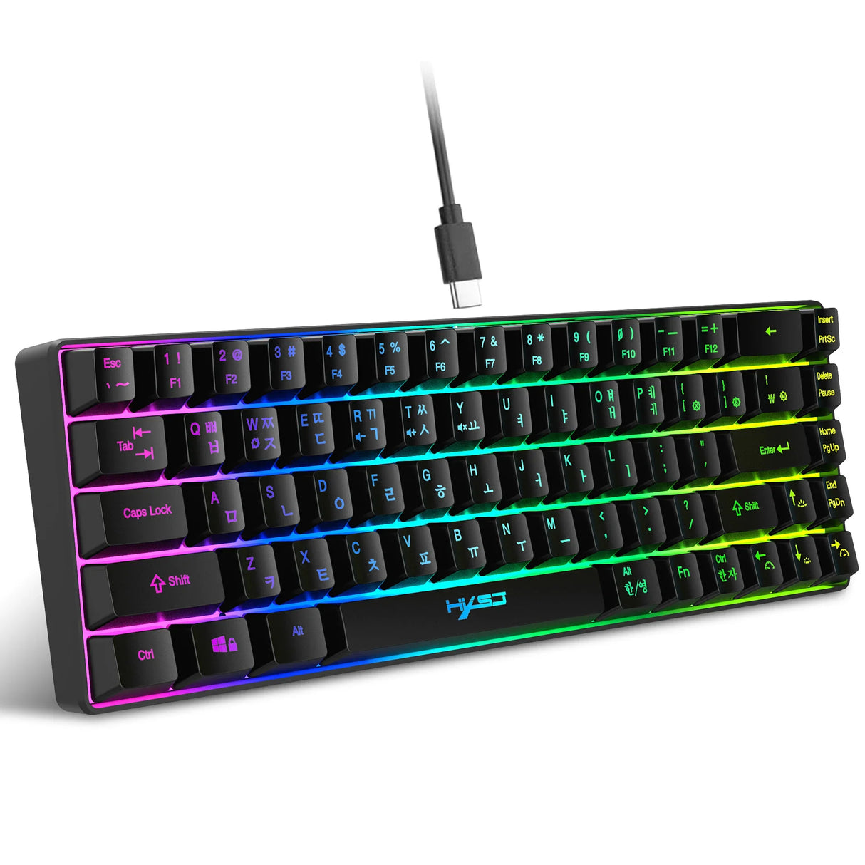 68-Key Gaming Keyboard USB Wired with RGB Backlight