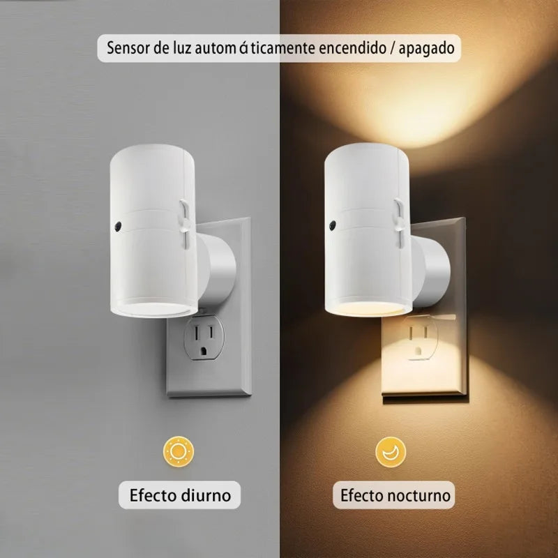 Plug In Night Light Dusk to Dawn Sensor Adjustable Brightness Stair Hallway