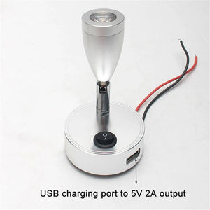 LED RV Reading Light 12V/24V with USB Port – Camper, Boat, Trailer Interior Lamp