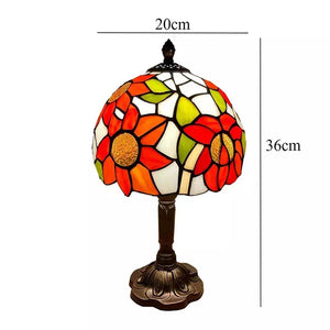 Tiffany Style Table Lamp Stained Glass E27 Bedside Light Retro Home Decor