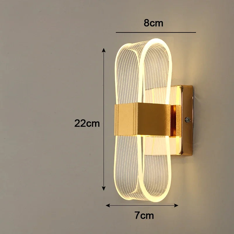 Gold Modern LED Wall Lamp – Luxury Aluminum Bedside Light for Bedroom & Living Room