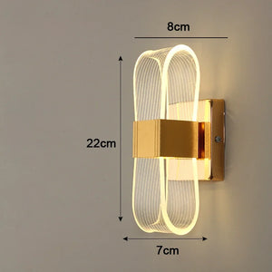 Gold Modern LED Wall Lamp – Luxury Aluminum Bedside Light for Bedroom & Living Room