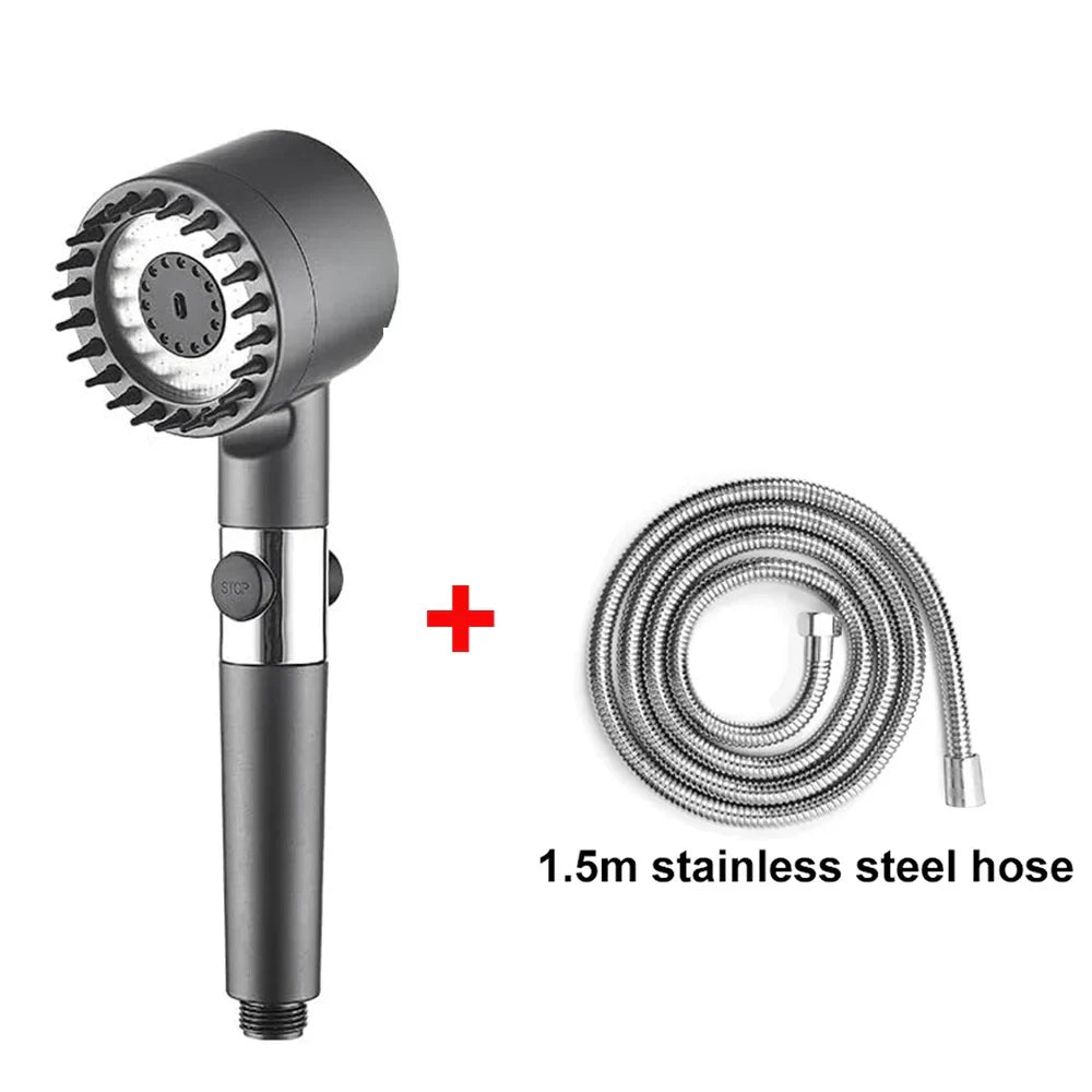 High Pressure Handheld Shower Head 3 Modes Filter Spa Spray with ON/OFF Water Save