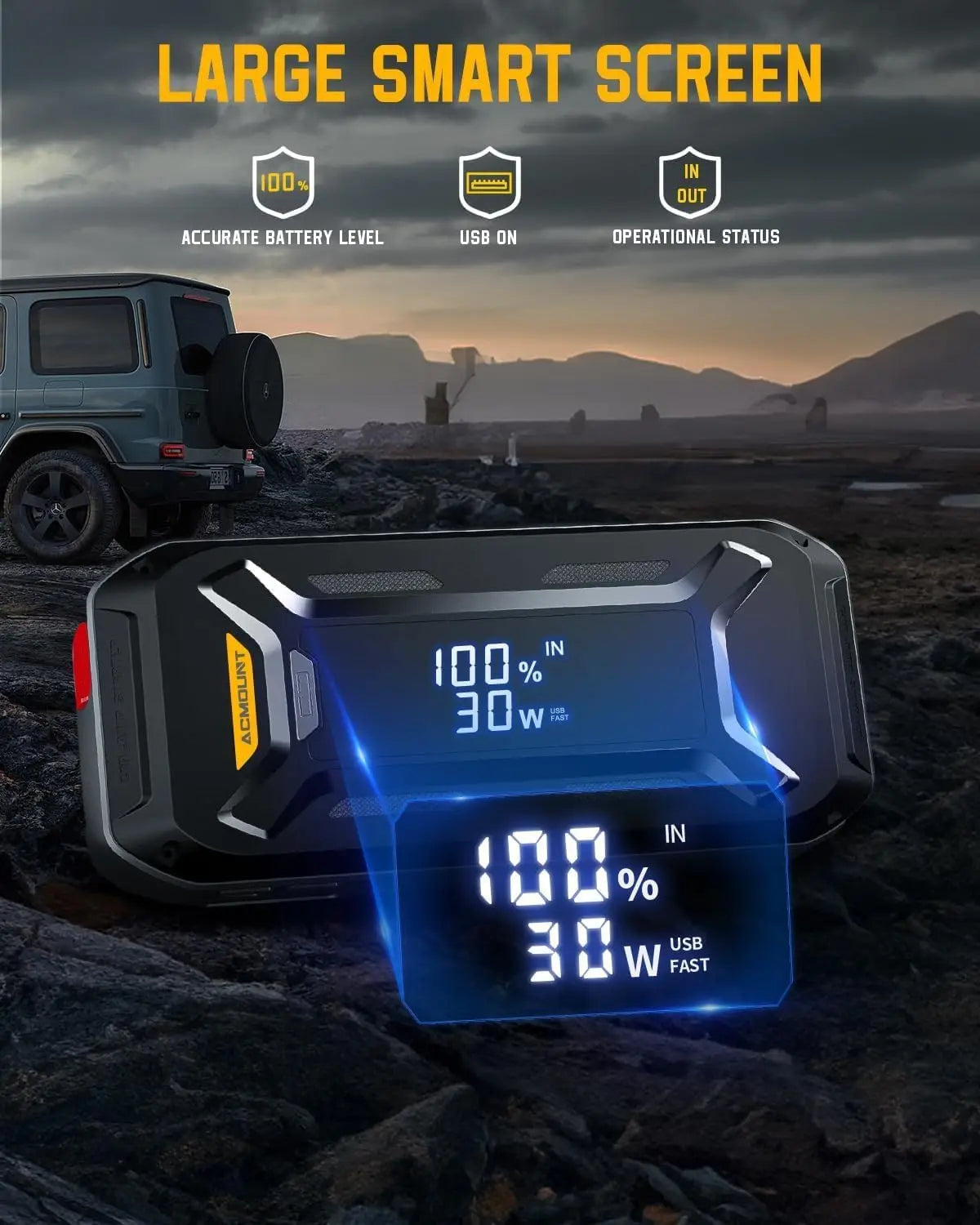 5000A Car Jump Starter 12V Portable Battery Booster Power Bank for Gas Diesel