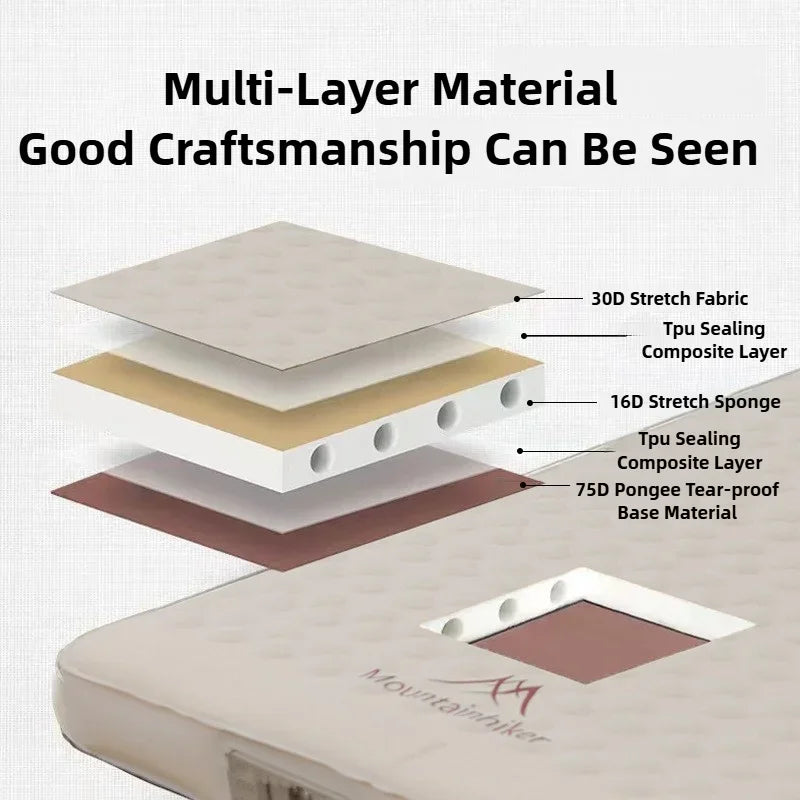 MOUNTAINHIKER Self-Inflating Camping Mattress 10cm Thick Foldable Air Sleeping Pad