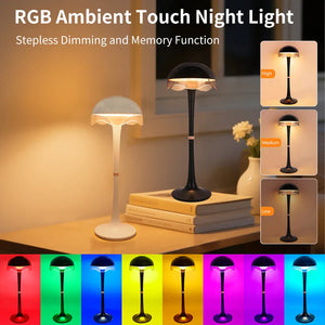 RGB Touch Desk Lamp Rechargeable Eye Care Bedside Night Light for Bedroom