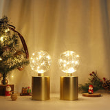 2Pcs Gold Table Lamp Battery Powered Cordless LED Light Bedroom Living Room Decor