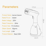 1500W Handheld Garment Steamer Fast Heat 280ml Portable Steam Iron Travel
