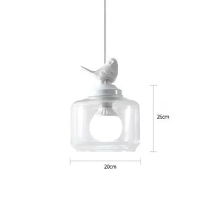 Bird Glass Pendant Light E27 Hanging LED Lamp Dining Kitchen Bedroom Decor