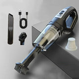 120W Cordless Car Vacuum Cleaner Powerful Suction USB Rechargeable for Pet Hair