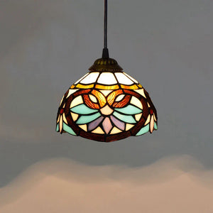 European Stained Glass Pendant Light 20cm Hanging Lamp Dining Bedroom Decor