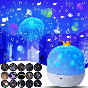 Kids Night Light Projector Star Galaxy 15-Film Rotating Bedroom Gift Lamp