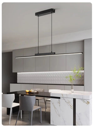 Modern Long Pendant Light – Minimalist Dining Room Chandelier for Kitchen & Living