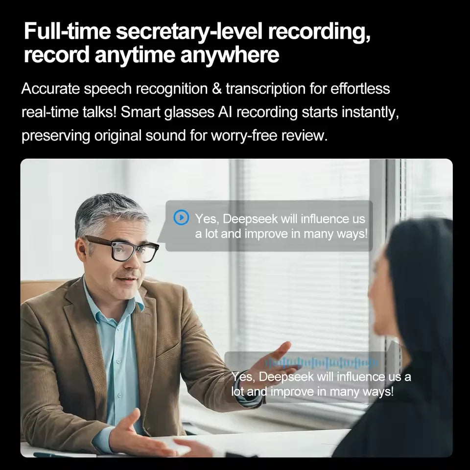 AI Camera Smart Glasses Color-Changing Translation Photo Video Recording Sunglasses