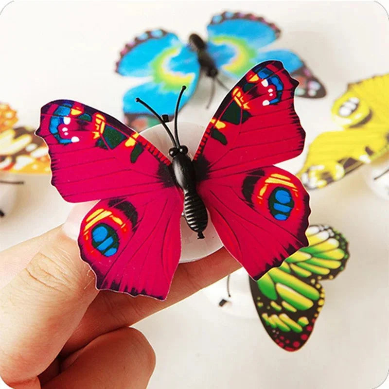 Colorful LED Butterfly Wall Night Light Stickable Glowing Decorative Home Lamp