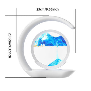 Quicksand Table Lamp USB Wireless Charging 3D Hourglass Desk Night Light