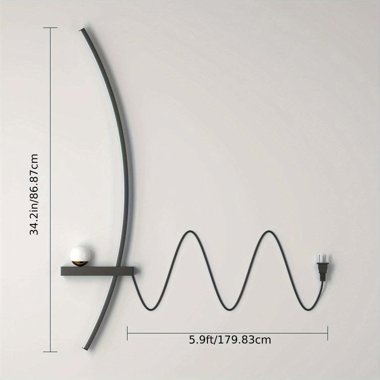 2pcs Modern Adjustable LED Wall Sconce 31.5" Arched Bedside Lamp 3000K Warm Glow