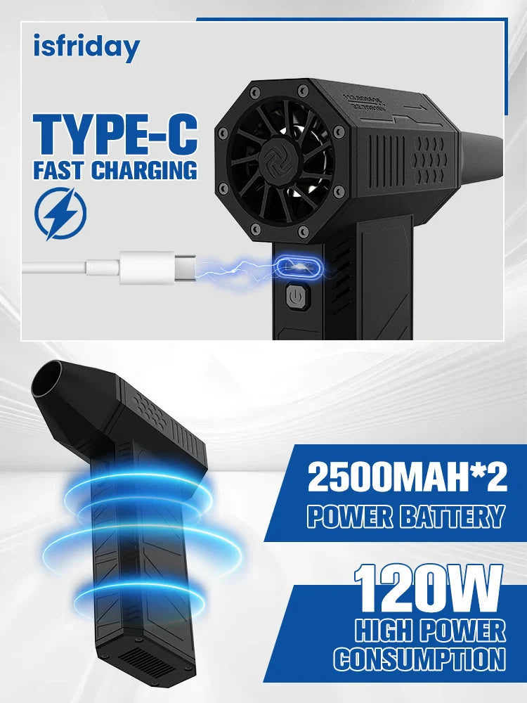 110000RPM Electric Air Duster Cordless Compressed Air Blower Mini Turbo Cleaner