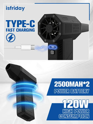 110000RPM Electric Air Duster Cordless Compressed Air Blower Mini Turbo Cleaner