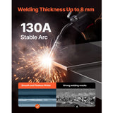 130Amp MIG Welder 3-in-1 Portable IGBT Inverter Welding Machine with Digital Display