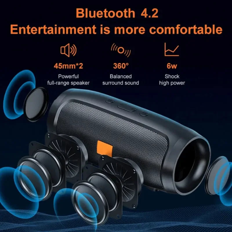Portable Bluetooth TF USB Speaker with Dual Stereo Subwoofer FM Outdoor