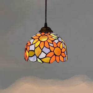 European Stained Glass Pendant Light 20cm Hanging Lamp Dining Bedroom Decor