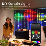 400 LED Smart Curtain Lights USB Fairy String Lights with App Control Music Sync DIY