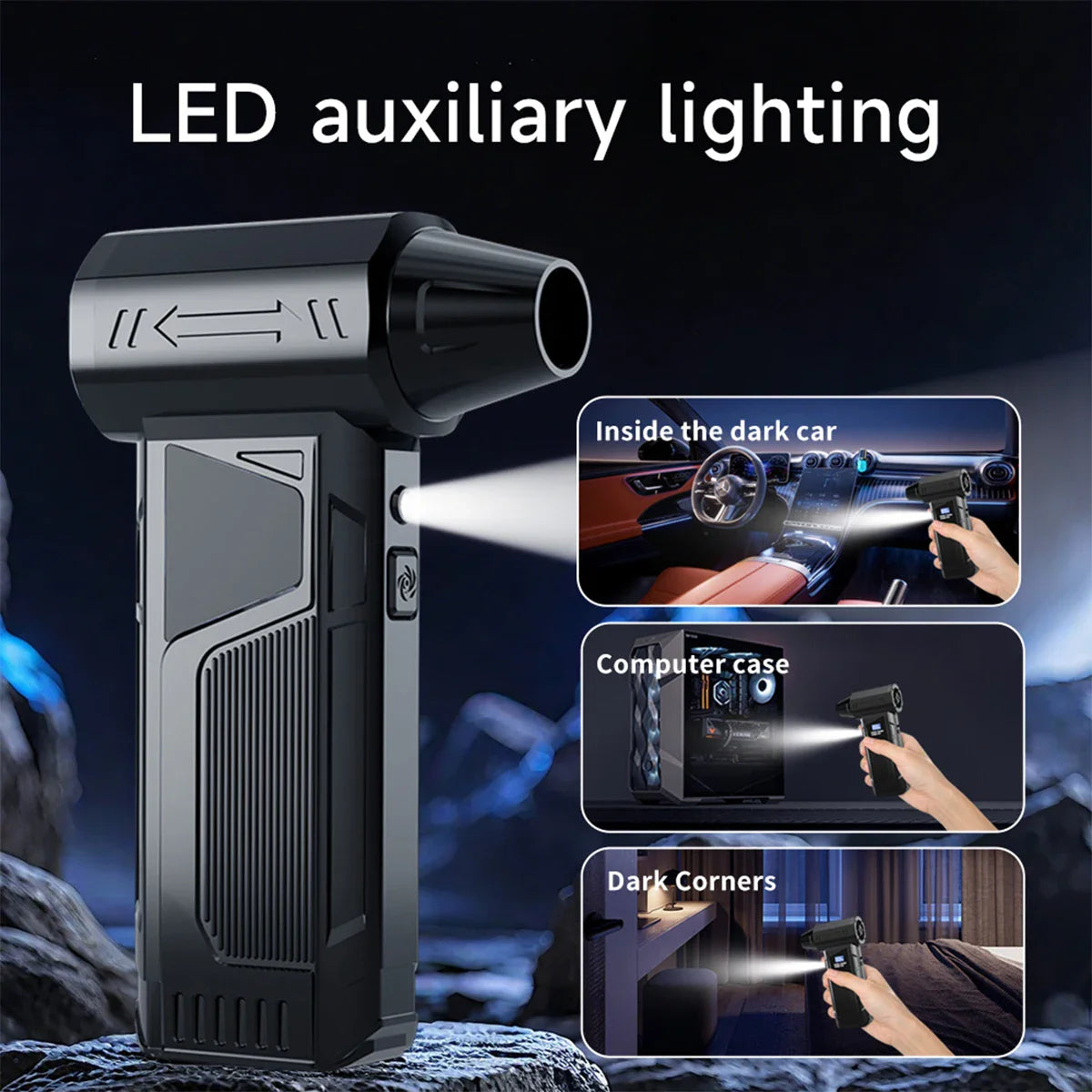 Wireless Turbo Air Blower 2025 – Brushless Jet Fan with LED Display for Car Cleaning