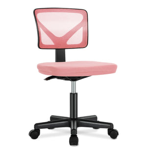 Armless Mesh Office Chair Low Back Adjustable Height Swivel Computer Chair