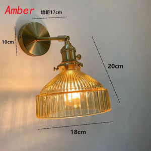 Green Glass Wall Sconce – Art Deco Light for Living Room, Hallway & Bedroom