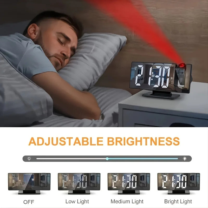 Projection Alarm Clock Large Digital Screen Multifunction Luminous Ceiling Clock