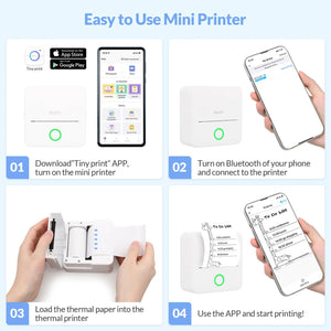 Portable Mini Bluetooth Sticker Printer Inkless Label Maker for Notes & Journals