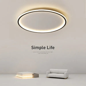 Nordic Minimalist LED Ceiling Light Circular Remote Control Bedroom Living Room
