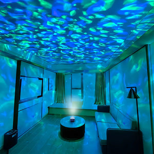Water Ripple LED Projector Light RGB USB Remote Night Light for Bedroom Decor