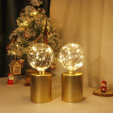 2Pcs Gold Table Lamp Battery Powered Cordless LED Light Bedroom Living Room Decor