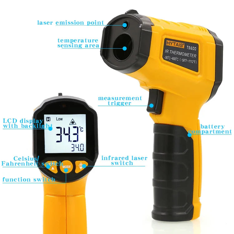 Infrared Non-Contact Thermometer TS380 – Handheld High-Precision Temperature Gauge