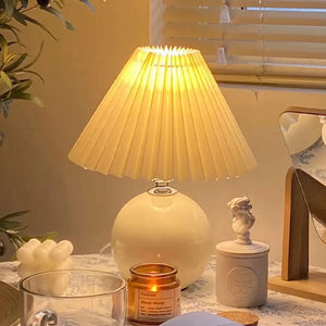 Nordic Pleated Table Lamp LED USB Foldable Bedside Desk Light Art Home Decor