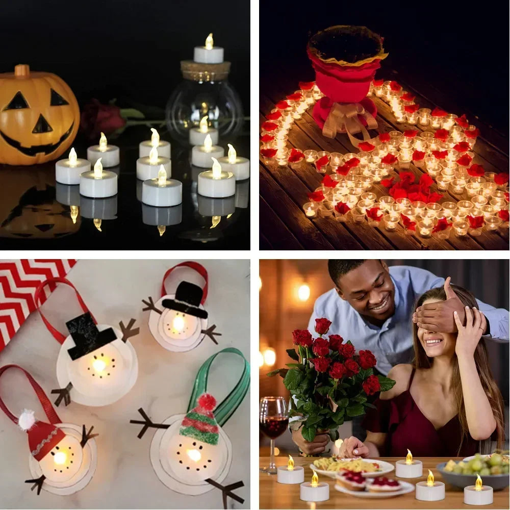 Flameless LED Tea Light Candles Remote Battery Operated Flickering 12 24 Pack