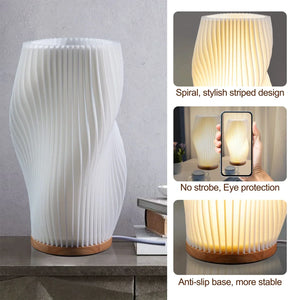 USB LED 3D Pleated Desk Lamp Dimmable Bedside Table Lamp Modern Bedroom Light