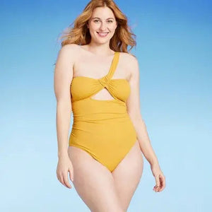 Shade & Shore Women's One Piece Swimsuit Asymmetric One Shoulder Swimwear