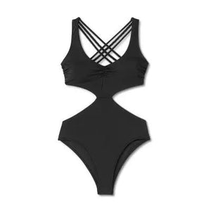 Shade & Shore Women's Monokini Strappy Back One Piece Swimsuit Cut Out
