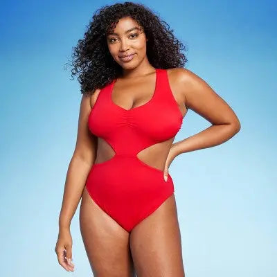 Shade & Shore Women's Monokini Strappy Back One Piece Swimsuit Cut Out