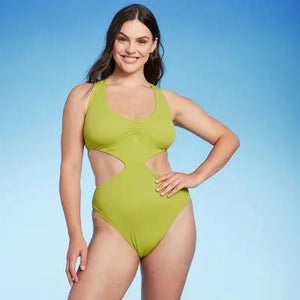 Shade & Shore Women's Monokini Strappy Back One Piece Swimsuit Cut Out