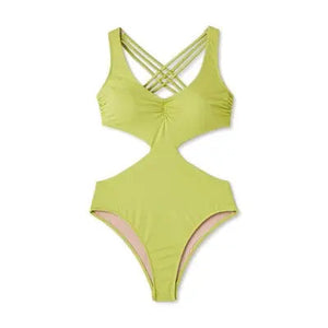 Shade & Shore Women's Monokini Strappy Back One Piece Swimsuit Cut Out