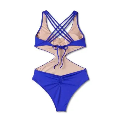 Shade & Shore Women's Monokini Strappy Back One Piece Swimsuit Cut Out