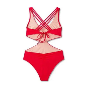 Shade & Shore Women's Monokini Strappy Back One Piece Swimsuit Cut Out