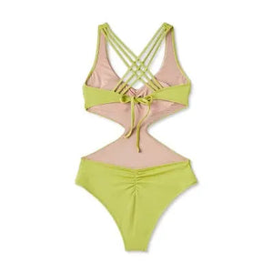 Shade & Shore Women's Monokini Strappy Back One Piece Swimsuit Cut Out