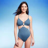 Shade & Shore Women's One Piece Swimsuit Monokini Cut Out Bead Swimwear