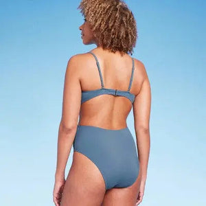 Shade & Shore Women's One Piece Swimsuit Monokini Cut Out Bead Swimwear