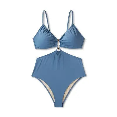 Shade & Shore Women's One Piece Swimsuit Monokini Cut Out Bead Swimwear